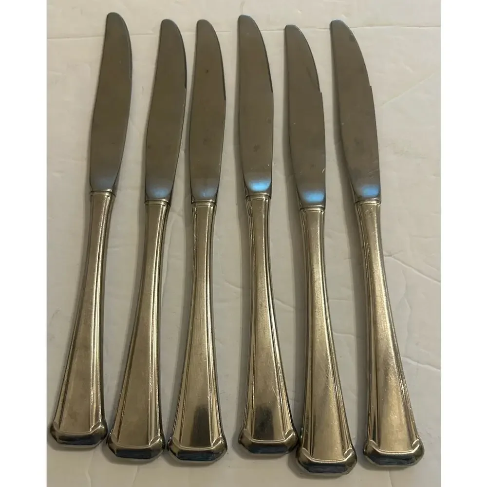 Vtg Oneida Maestro St Leger Aberdeen Stainless Flatware Dinner Knives Set Of‎ 6